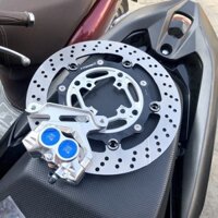 [ Combo 3 món ] Heo dầu 8.1 màu Xanh 4 piston + pát CNC + đĩa Frando Đen gắn cho xe Wave110 size đĩa 260/267mm