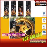 [ COMBO 4 CHAI ]  Sơn xịt màu vàng đồng chuyên mâm lốc máy xe UCH210 - 124 - 123 - K1K