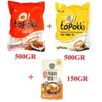 ( COMBO ) BÀNH GẠO HÀN QUỐC TOPOKKI 500 G (PHÔ MAI,THƯỜNG ) + 1 GÓI SỐT TOKBOKKI HÀN QUỐC 150G (alifoodmart)