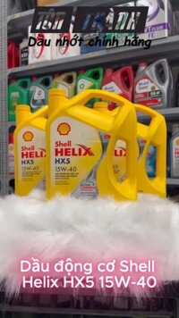 [ Combo bảo dưỡng ] 2 Bình Nhớt SHELL HELIX HX5 15w40 (4Lít) + Súc động cơ Castrol