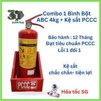 [ Combo ] Bình Chữa Cháy Bột ABC 4Kg Kèm Kệ Sắt Sơn Tĩnh Điện Dành Cho Văn Phòng, Công ty, Hộ kinh doanh,...
