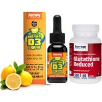 💧 Combo dưỡng trắng da Serum Vitamin D3 & Glutathione Reduced Jarrow Formulas & Now trắng da nội sinh