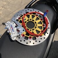 [ COMBO Sirius/Ex135 ] Heo Nisin 4pis Bạc (Lỗ Trụ 6-8) + Đĩa King Drag Vàng + Dây dầu Hel + Pát CNC___ Đi size đĩa 267mm