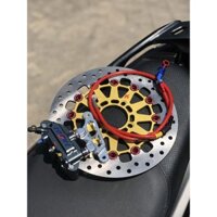 [ COMBO Vario/Vision ] Heo Nisin 4pis Xám (Lỗ Trụ 6-8) +Đĩa King Drag Vàng +Dây dầu Hel +Pát CNC_ Đi size đĩa 267mm