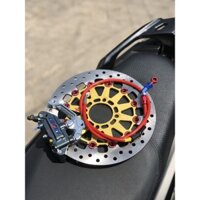 [ COMBO Wave100/ZX/FuNeo ] Heo Nisin 4pis Xám (Lỗ Trụ 6-8) +Đĩa King Drag Vàng +Dây dầu Hel +Pát CNC__ Đi size đĩa 267mm