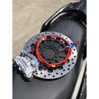 [ COMBO Wave100/ZX/FuNeo ] Heo Nisin 4pis Bạc (Lỗ Trụ 6-8) +Đĩa King Drag Đen +Dây dầu Hel +Pát CNC__ Đi size đĩa 267mm