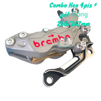 📌 COMBO xe SIRIUS 👉 Heo Dầu Bcmbe 4piston đối xứng, kèm Pát CNC gắn Trước MẪU MỎNG Màu 2LINE đi đĩa size 260mm 267mm