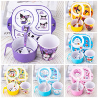🌸𝐓𝐀̣̆𝐍𝐆 𝐐𝐔𝐀̀🌸 COMBO Khay cốc ly chén bát thìa Kuromi - Hello Kitty - Melody - Doraemon - Shin Chan - Spider Man - Elsa