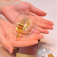 ♈ ₪ ✌Creative Gift Music Box Hộp nhạc pha lê Acrylic Pháo quay tay trong suốt Tặng các cặp đôi nam nữ Sky City