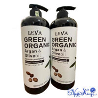 [ CS ] Dầu gội xả siêu mượt phục hồi LEVA Green Organic Argan & Olive oil ( hương nước hoa) 1000mlx2