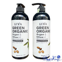 [ CS ] Dầu gội xả siêu mượt phục hồi LEVA Green Organic Argan & Olive oil ( hương nước hoa) 800mlx2