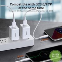 🍬 CỦ CỐC SẠC NHANH BASEUS TC-075PQ 18W VỚI 2 CỔNG USB VÀ TYPE-C TRAVELER PPS QC 3.0 QUICK CHARGE IPHONE IPAD CHÂN GẬP