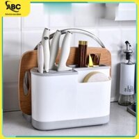 [ CỬA HÀNG ABC ] Ống đựng đũa giá cắm dao kệ gài thìa muỗm úp nắp vung nồi hộp nhựa có khay để thớt hứng nước thông minh