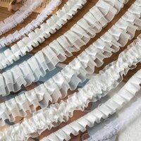 🔥 Cuộn dây ruy băng ren bằng 🔥 bao bì hoa ren ruy băng ren trang trí đa năng tiện dụng phụ kiện quần áo Váy trang trí thủ công DIY ruy băng ren trắng ruy băng đóng gói quà tặng có hàng sẵn ✸Trắng Co Giãn Xếp Ly Quần Áo Ren Phụ Kiện DIY Quạt Ren Bộ Thẻ R
