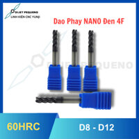 [ D8 - D12 ] DAO PHAY NGÓN NANO ĐEN 60HRC GÓC XOẮN 45 ĐỘ