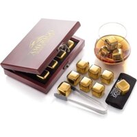 🇩🇪 Đá INOX không tan MÀU ĐỒNG DELUXE Set (8vien+ 1 kẹp gắp)