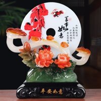 [ Đã Khai Quang] Gậy Như ý đĩa ngọc phong thuỷ may mắn tài lộc