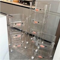 [ ĐA NĂNG - TIỆN DỤNG ] Kệ Nhựa Trong Xuốt Hình Heo Có Bánh Xe Cực Cu te