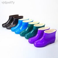 ™ ☃ [Đa Năng]Bông sang trọng ấm áp ống ngắn ủng đi mưa giày không thấm nước thời trang chống cao su bọc trượt nhà bếp rử
