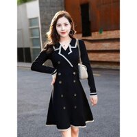 👗 ĐẦM LEN PHỐI NÚT CÁCH ĐIỆU MSP_ D270