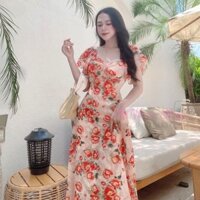 [𝐒𝐀𝐋𝐄 𝐒𝐇𝐎𝐂𝐊] Đầm Thiết Kế Voan Hoa Đi Biển, Dạo Phố, Đi Chơi