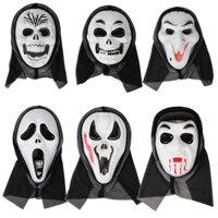 ♥ Đạo cụ biểu diễn Halloween, mặt nạ hóa trang, trò đùa hài hước, khuôn mặt ma quái, đầu lâu la hét, mặt nạ phù thủy ma cà rồng