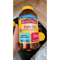 [ Date 08/2027 ] Dầu cá Nature Made Fish Oil 1200mg Omega 3 360mg hộp 300 viên của Mỹ.