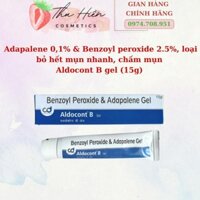 [ date 10.2024] Aldocont B (15g) Gel chấm mụn giảm mụn 0.1% Adapalene và 2.5% Benzoyl peroxide