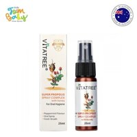 [ Date 2025] Xịt Họng keo ong Úc Vitatree Super Propolis Spray complex with Honey 30ml