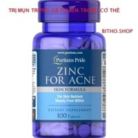 [ Date 2026] Viên uống kẽm giảm mụn Zinc For Acne Puritan's Pride 100v