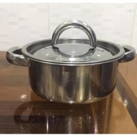 [ DÀY DẶN ] Nồi inox nấu bếp tiện lợi. Nồi inox an toàn cao cấp 18cm