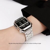 [ Dây đeo kim loại chất lượng cao + ốp bảo vệ silicon ] dùng được cho apple watch series 8 7 6 5 4 SE 41MM 45MM 40MM 44M