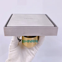 ( Đáy Đồng Lớn Gioăng 2 Lớp - 12*12CM Dán Gạch ) Ga Thoát Sàn , Phễu Thoát Nước Nhà Tắm INOX SUS304 Đúc Chống Mùi Hôi