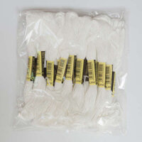 🔥 dây thêu 🔥 Quần áo thêu tay đồ diy tự làm chỉ may công nghiệp chỉ thêu cotton polyester đồ thủ công Chỉ thêu màu có hàng sẵn ♭Số ren BLANC 1 gói 10 thêu chéo sinh thái sợi bông polyester cotton may tay ren thêu 1 8 mét 6 sợi❇