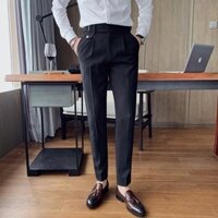 [ DEAL SỐC ] Quần Âu Nam Sizetab Thiết Kế Túi Lắp Phong Cách Hàn Quốc, Dáng Baggy Menswear Pants Có Túi Đen
