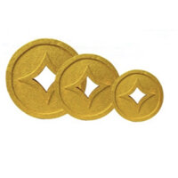 [ Decor Tết ] Mô hình đồng xu xốp kim tuyến vàng đồng dùng trang trí tiểu cảnh Tết, chợ Tết,..