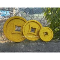 [ Decor Tết ] Mô hình đồng xu xốp kim tuyến vàng đồng dùng trang trí tiểu cảnh Tết, chợ Tết,..