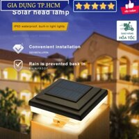 🆕 Đèn LED trang trí lối đi sân vườn Solar Powered Pillar Lamp Outdoor Waterproof Wall Light
