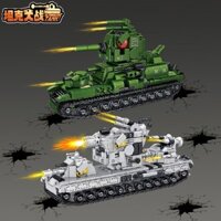 🔥🔥 DepartureToyKV44 hạng nặng Karl 99 xe tăng Tiger xe bọc thép khối xây dựng quân đội cậu bé đồ