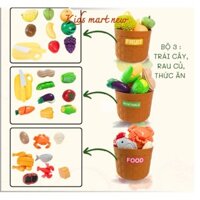 💖𝑭𝑹𝑬𝑬𝑺𝑯𝑰𝑷💖 Đồ Chơi Nấu Ăn Bóc Dán Rau Củ Hoa Quả, Đồ Chơi Cắt Trái Cây Rau Củ Hoa Quả