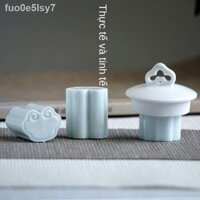 ™ Đồ trang trí trà đạo, phụ kiện bộ ấm trà, giá đỡ nồi, nắp đậy, đậy bằng sứ, kim thìa uống