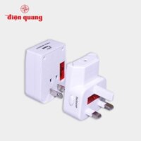 [ Đơn tối thiểu 30k ] Ổ cắm du lịch Điện Quang ĐQ ESK TV05W 1U (màu trắng – 1 cổng USB)