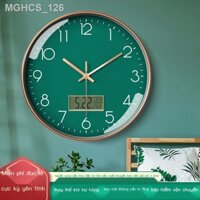♣ Đồng hồ lịch vạn niên đồng hồ treo tường phòng khách nhà đồng hồ sáng tạo đơn giản hiện đại có lịch nhiệt độ đồng hồ t