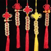 ☆ ★ Đồng xu gourd năm hoàng đế bằng đồng thau, mặt dây chuyền đồng xu, nút thắt Trung Quốc, gourd đồng treo xe năm hoàng đế/3.14