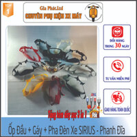 [ ĐỦ CÁC MÀU ] Ốp Đầu + Gáy + Pha Đèn xe Sirius Phanh Đĩa - [Kèm miễn phí dây sạc]