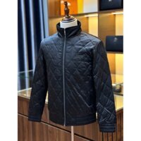 [ Đủ Mẫu ] Áo khoác Bomber phao Burberry Đen logo chữ thêu kẻ ô LA