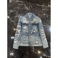 [ Đủ Mẫu ] Áo khoác Jean Jacket Dolce Gabbana Xanh nhạt rách mài tg vuông ngực LA