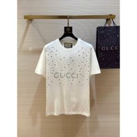 [ Đủ Mẫu ] Áo phông T-shirt GC Trắng đính hạt đá LA on web DDT