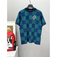 [ Đủ Mẫu ] Áo phông T-shirt LV họa tiết caro phối màu Xanh LA on web VTN