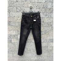 [ Đủ Mẫu ] Quần Jean LV Đen họa tiết hoa vân logo LV thêu nổi LA NV